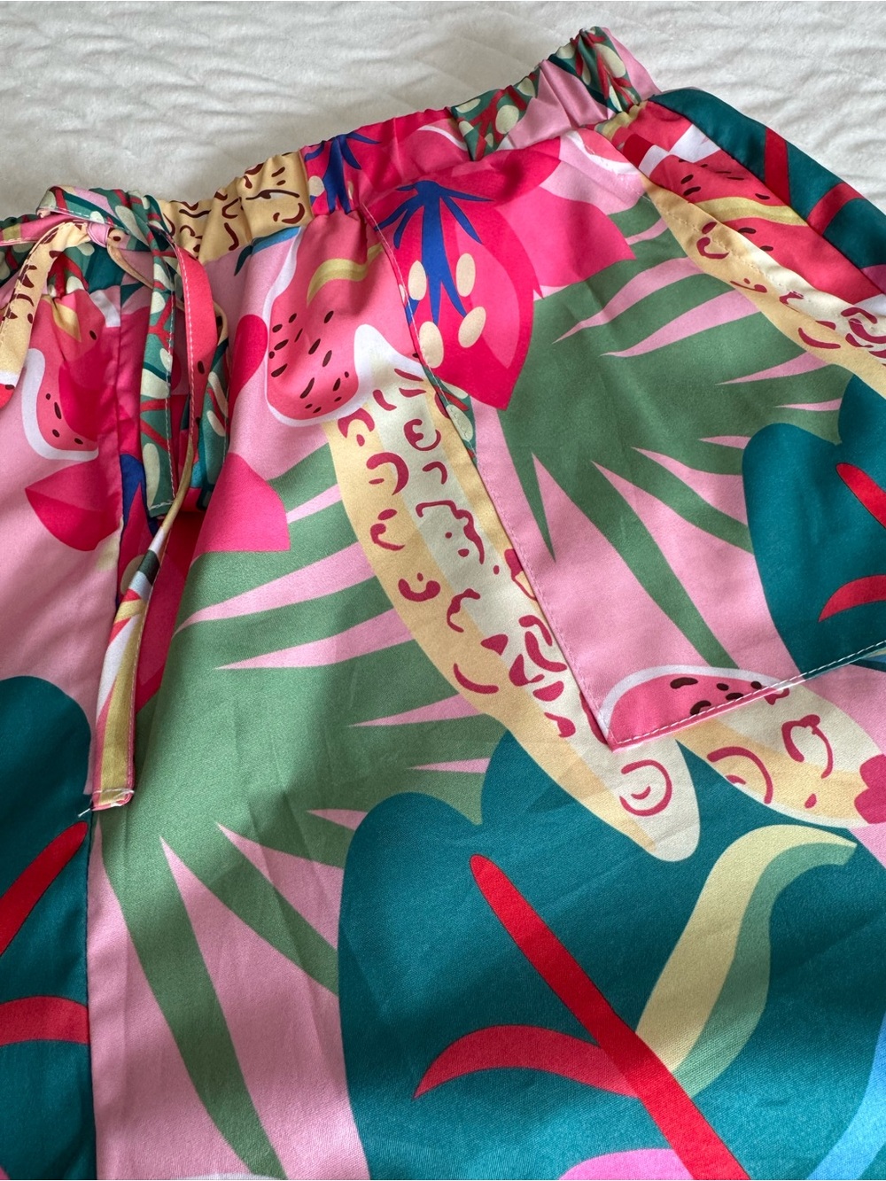 Tropical Floral Short Sleeve Shirt & Short Set - Pink